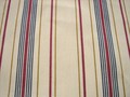  TICKING STRIPE FABRIC CREAM NAVY GOLD 205CM/82" BY THE METRE