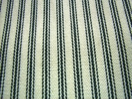 COTTON TICKING STRIPE FABRIC BLACK CREAM  PER METRE